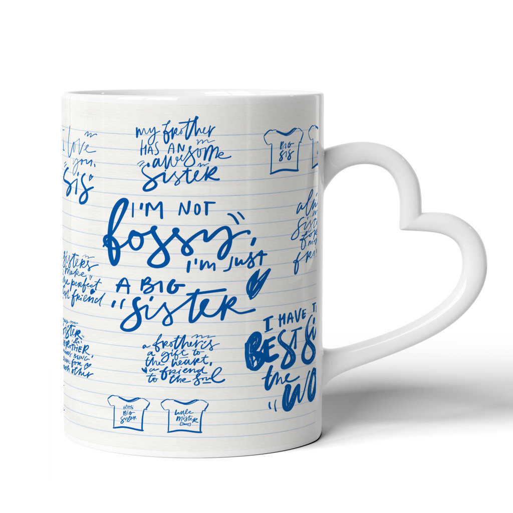 Printed Ceramic Coffee Mug | Relatives | Hand Written Quotes For Brother Sisters |325 Ml. 